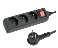 HAMA Listwa zasilająca Standard 3GN, 1,5M czarna - 1416383 - zdjęcie 1